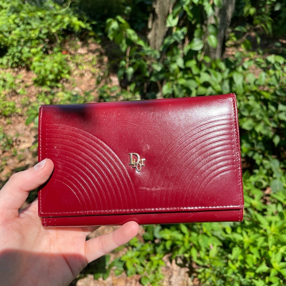red Dior wallet